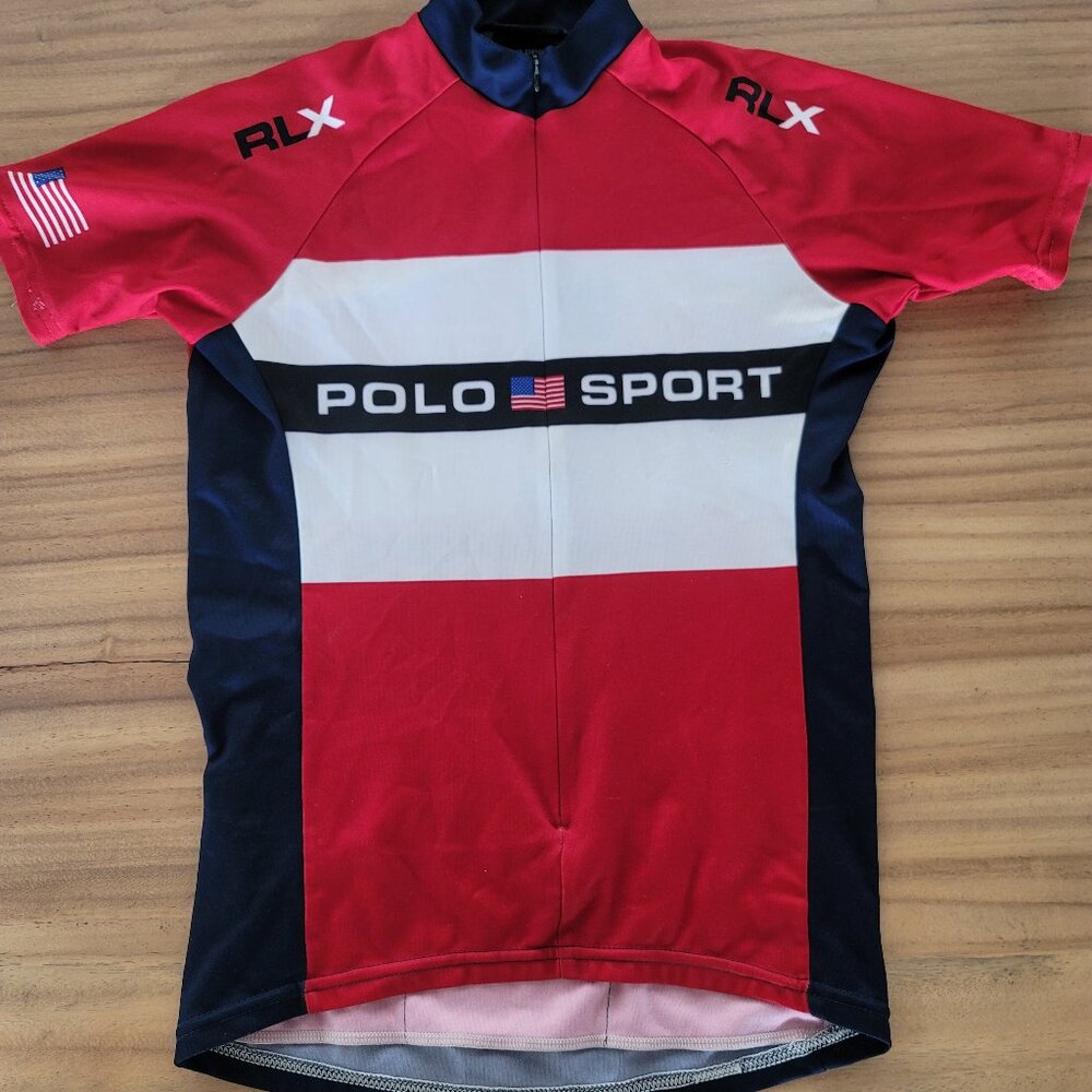 Vintage Polo Ralph Lauren Sport RLX  Women's cycling jersey size Small with 3/4